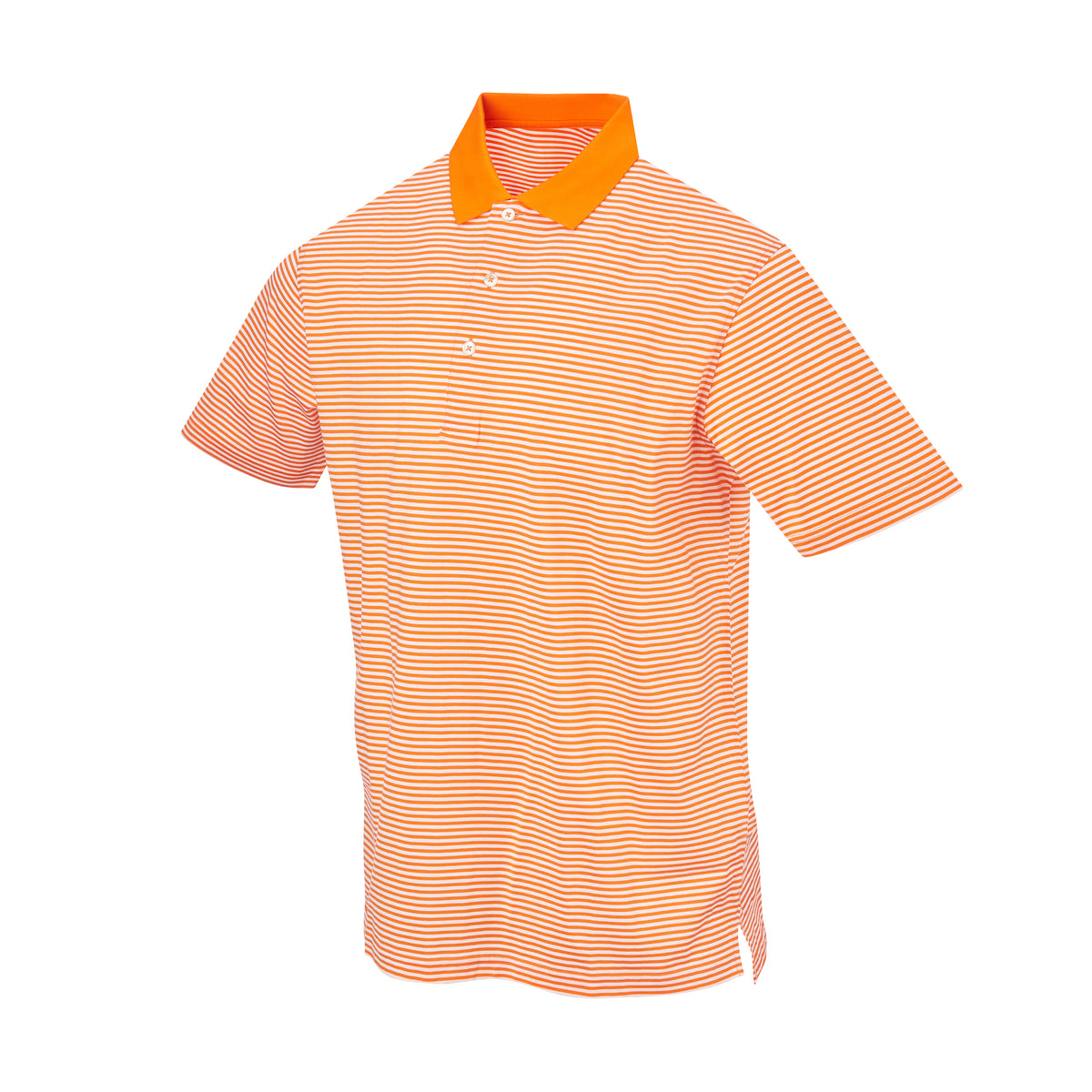 THE COMMANDER MERCERIZED STRIPE POLO Orange/White IS22210A