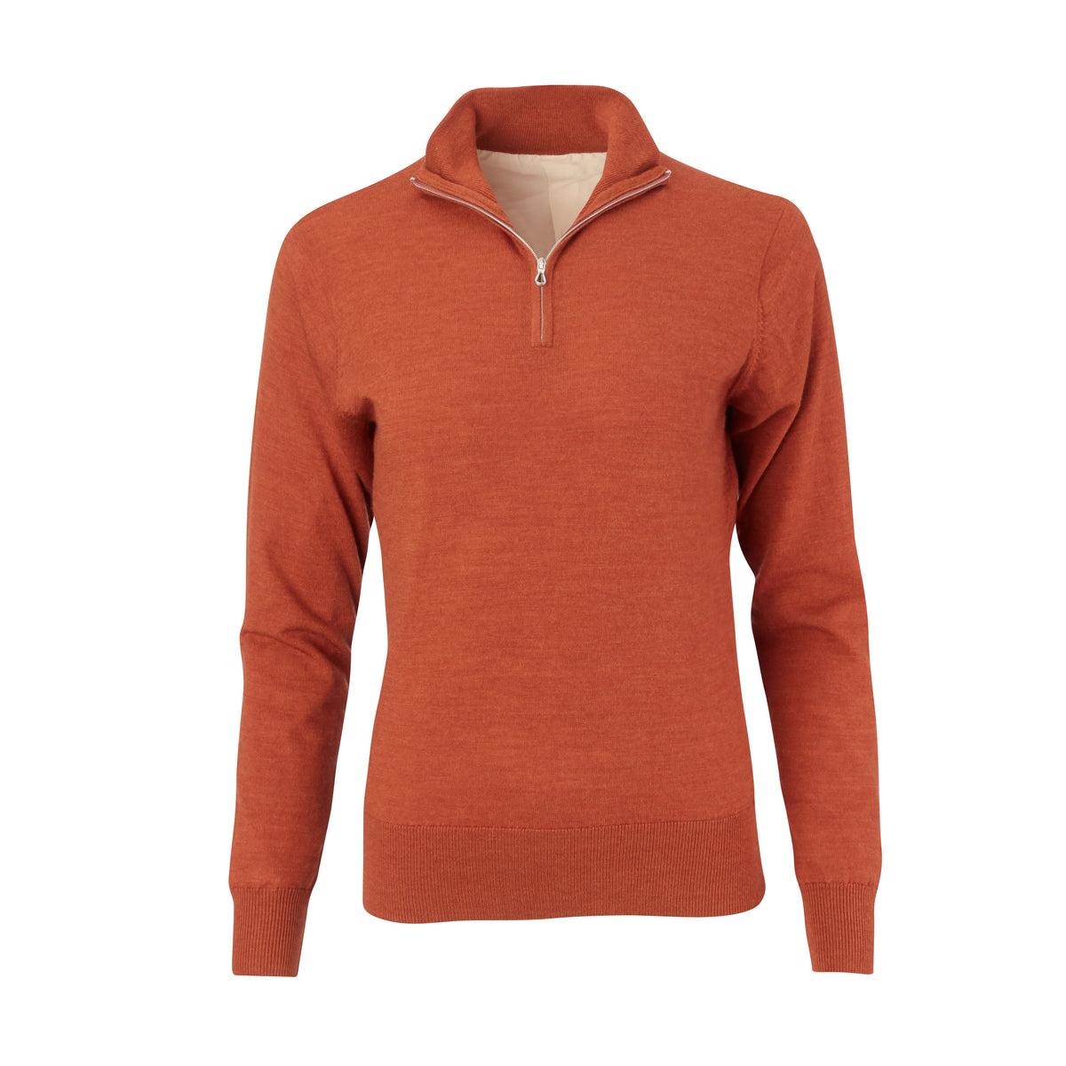 【is....0923】Halfbotton Wool Pullover THE WOMEN'S CHITOWN MERINO HALF ZIP PULLOVER - Burnt Orange