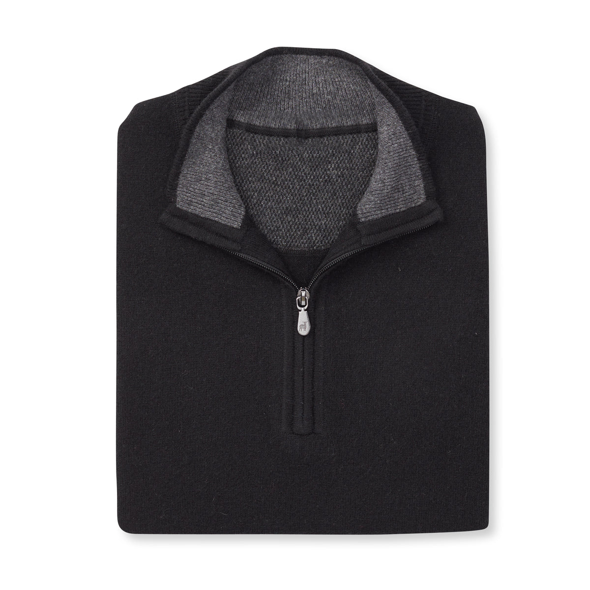 ‪- ̗̀ ꪔ̤ ̖́-‬ THE RODEO CASHMERE HALF ZIP SWEATER - Black OS35709HLS