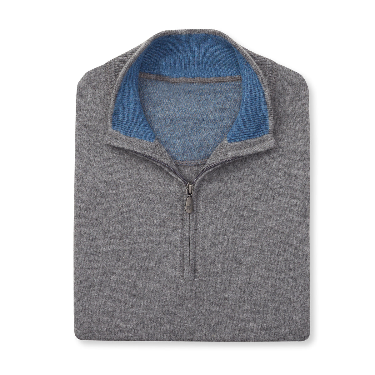 THE RODEO CASHMERE HALF ZIP SWEATER - Granite OS35709HLS