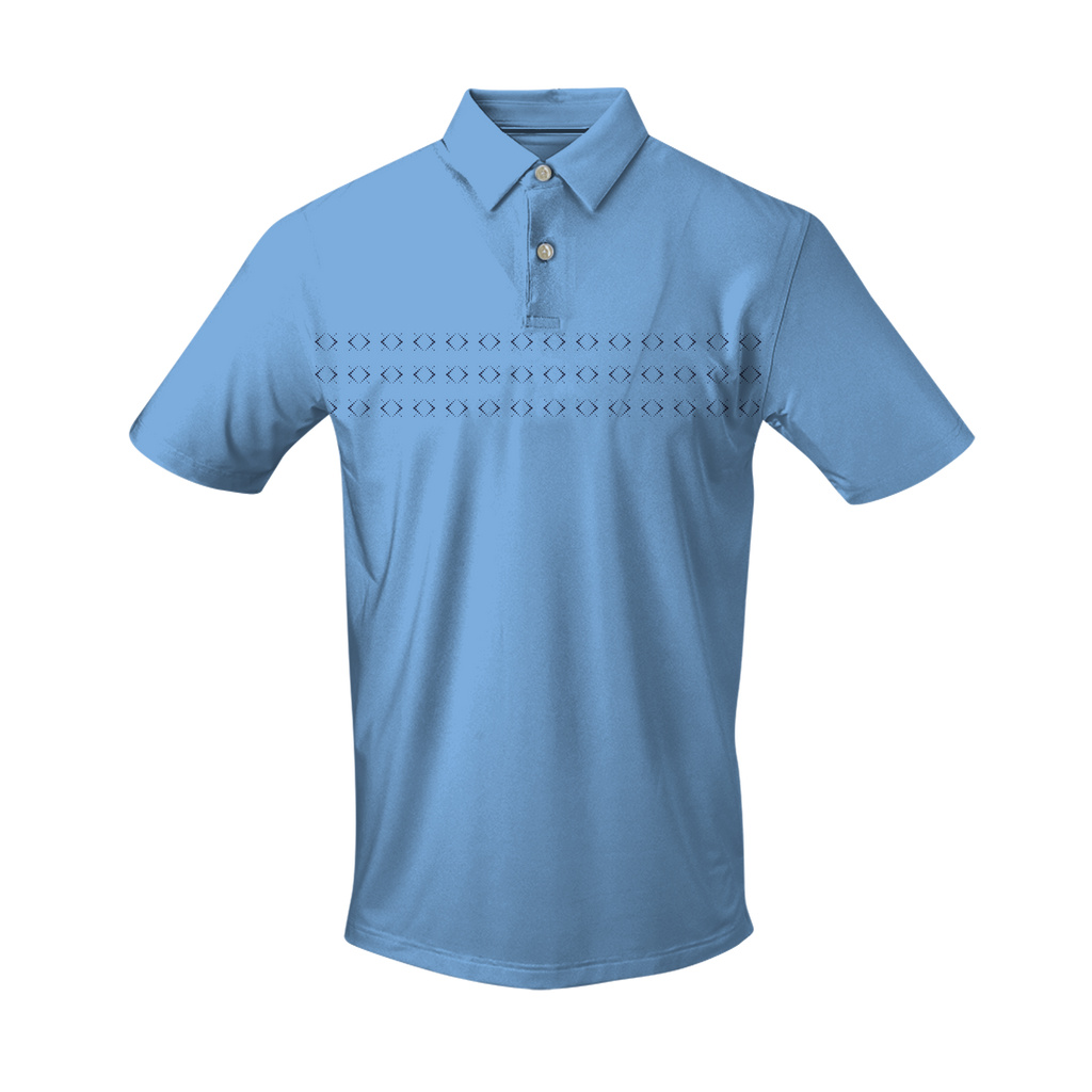 THE JUSTIN DOT ARGYLE SHORT SLEEVE POLO - Maui/Navy 26803