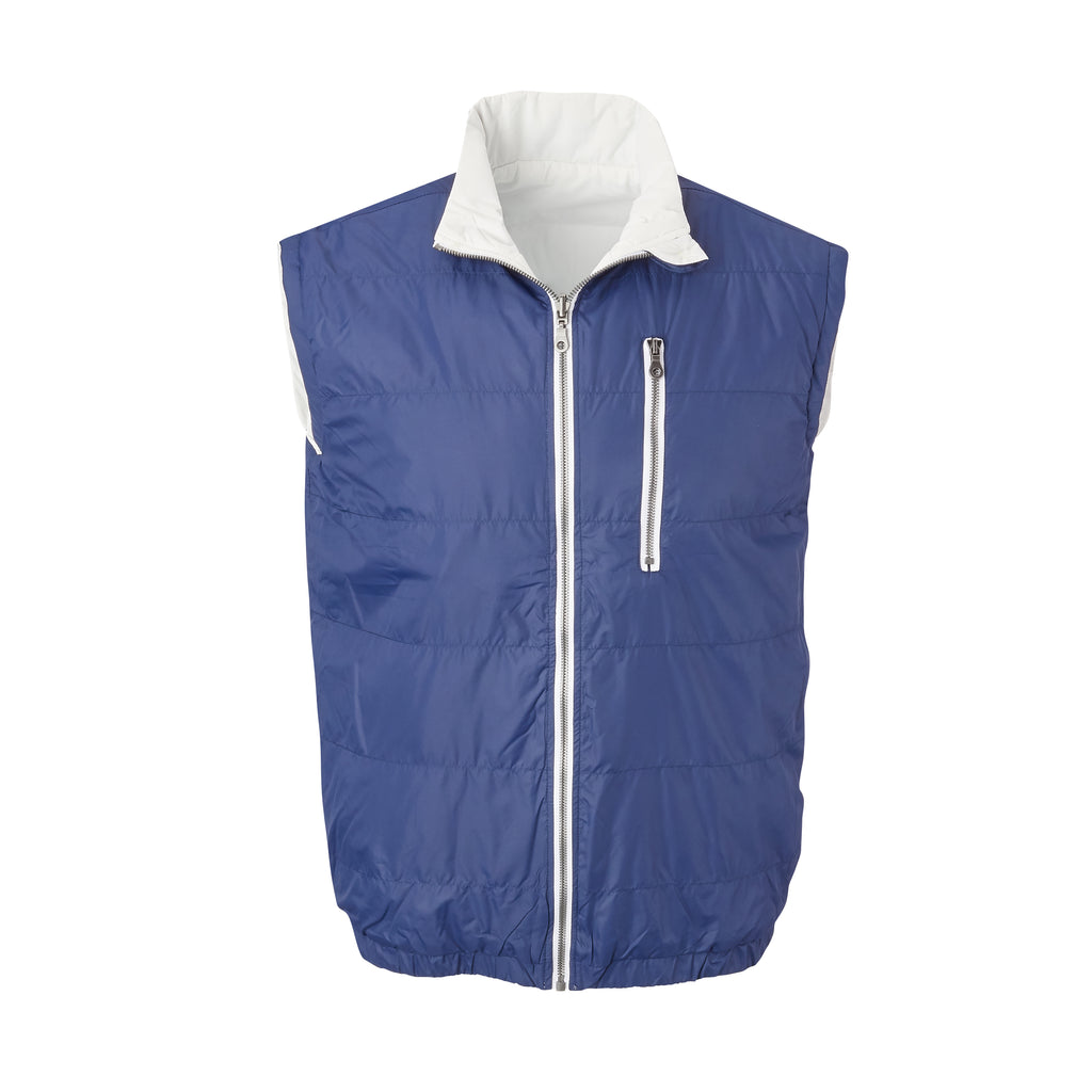 THE YELLOWSTONE QUILTED REVERSIBLE VEST - Navy / White 74905V