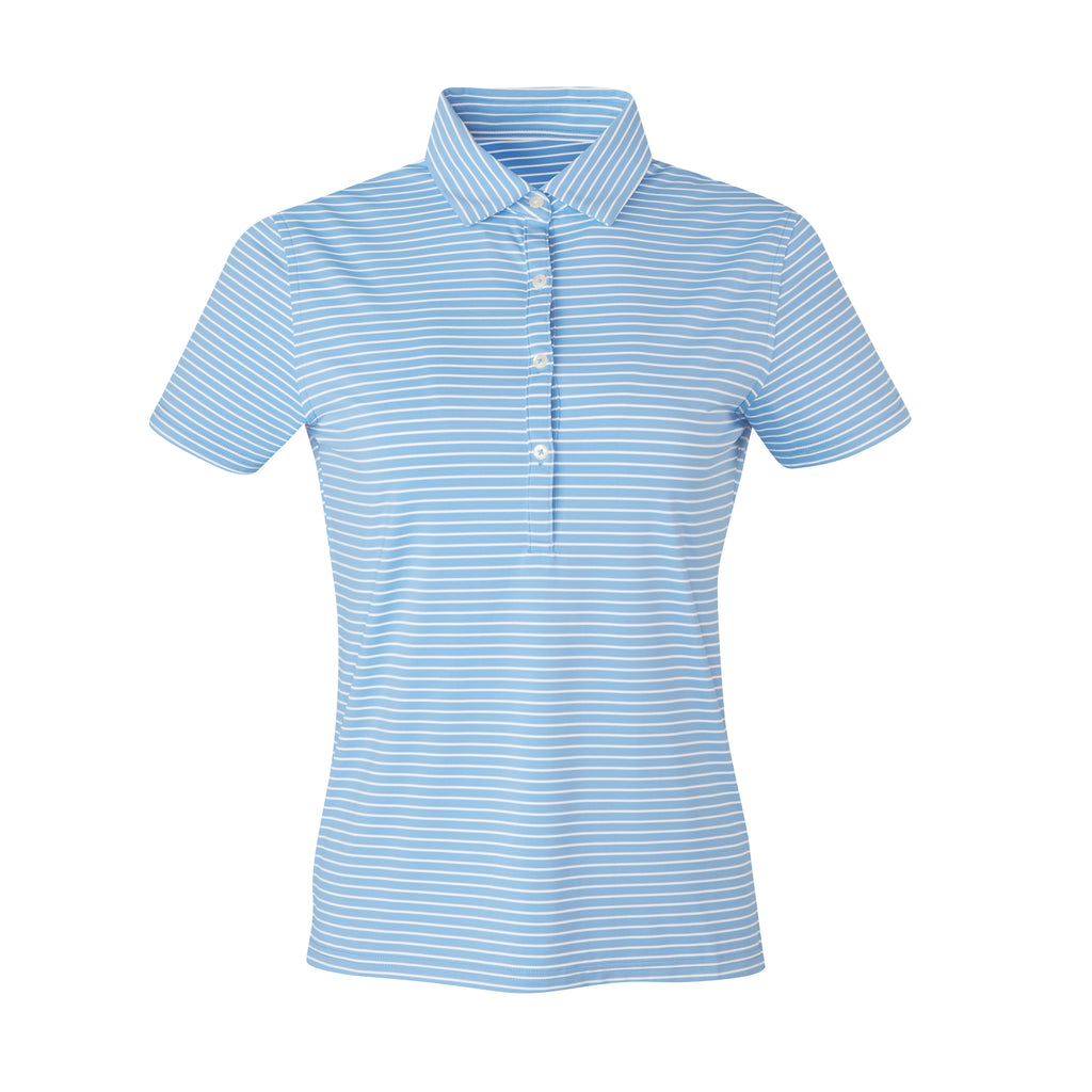 THE WOMEN'S CARMEL STRIPE POLO - Maui/White IS06809W