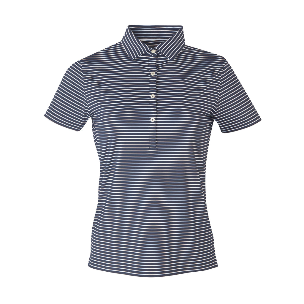 THE WOMEN'S CARMEL STRIPE POLO - Navy/White IS06809W