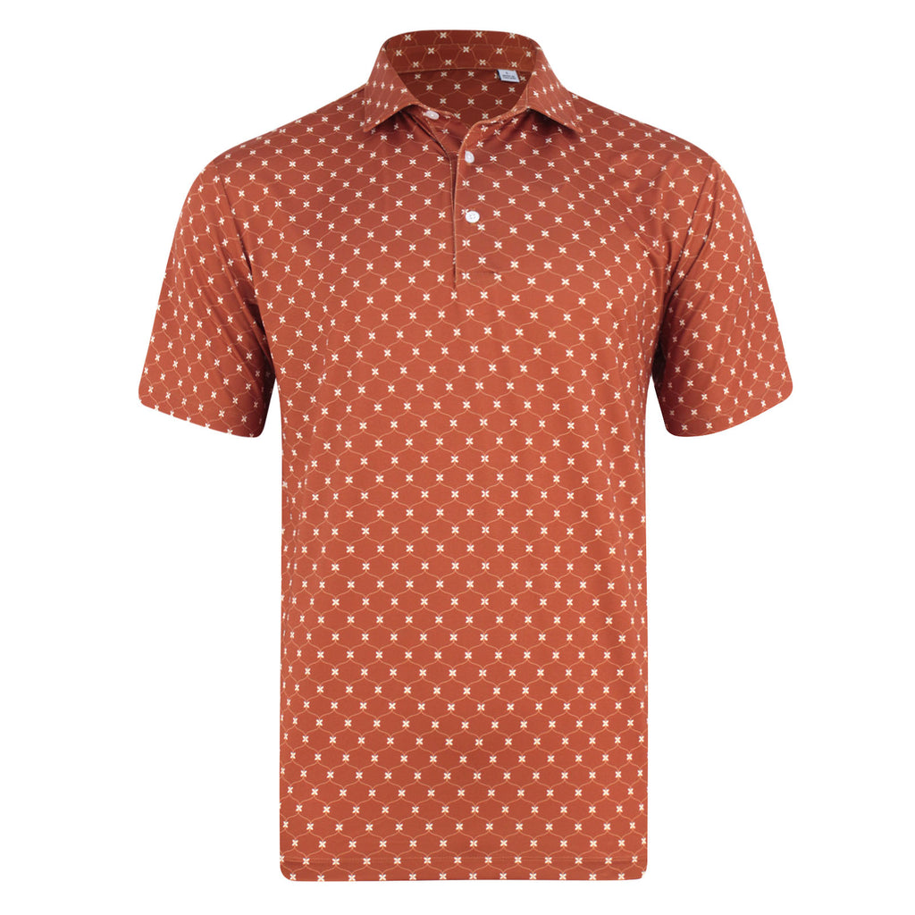 THE LANAI ECOTEC LINKED FLORAL POLO - Burnt Orange IS16803