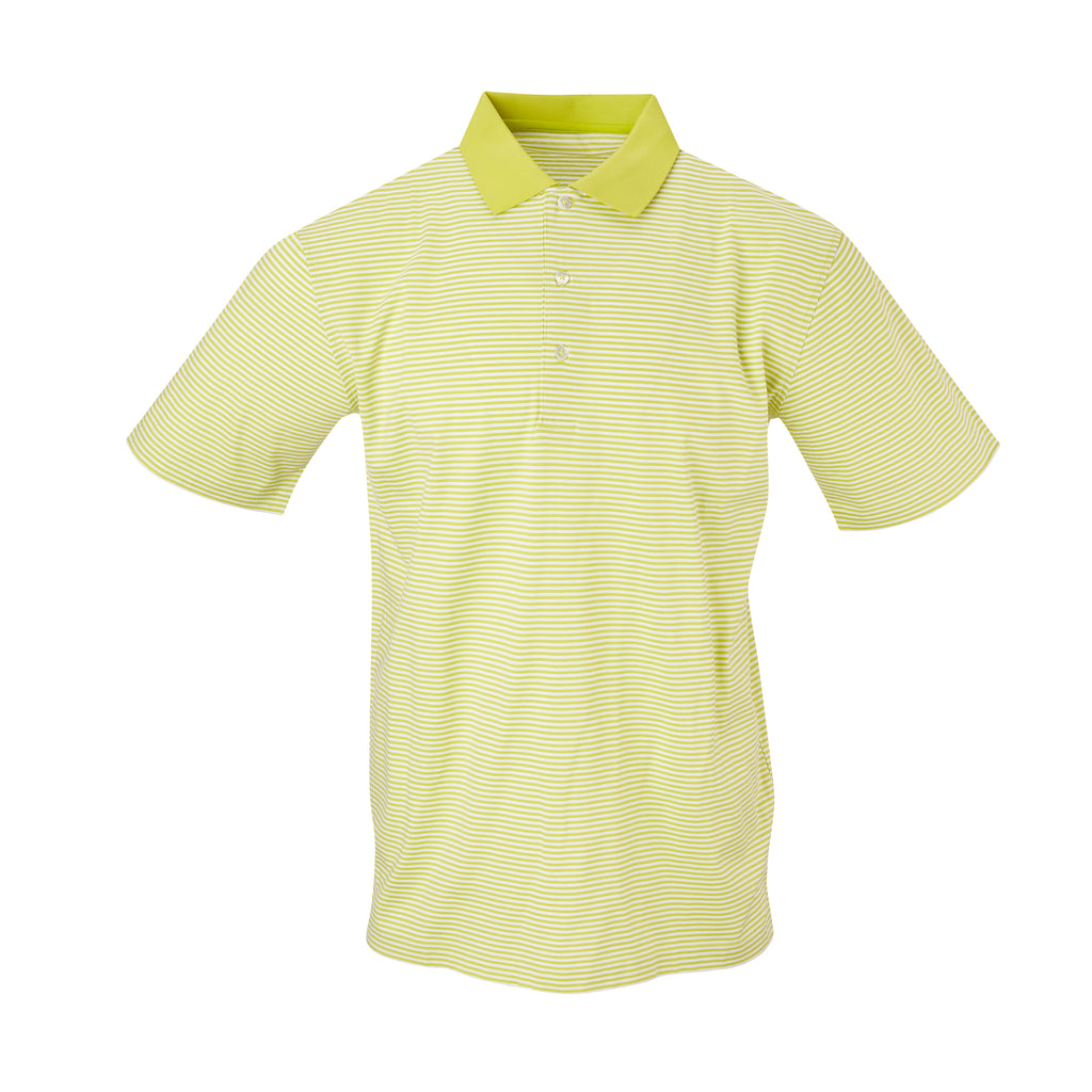 THE COMMANDER MERCERIZED STRIPE POLO - Lime/White IS22210A