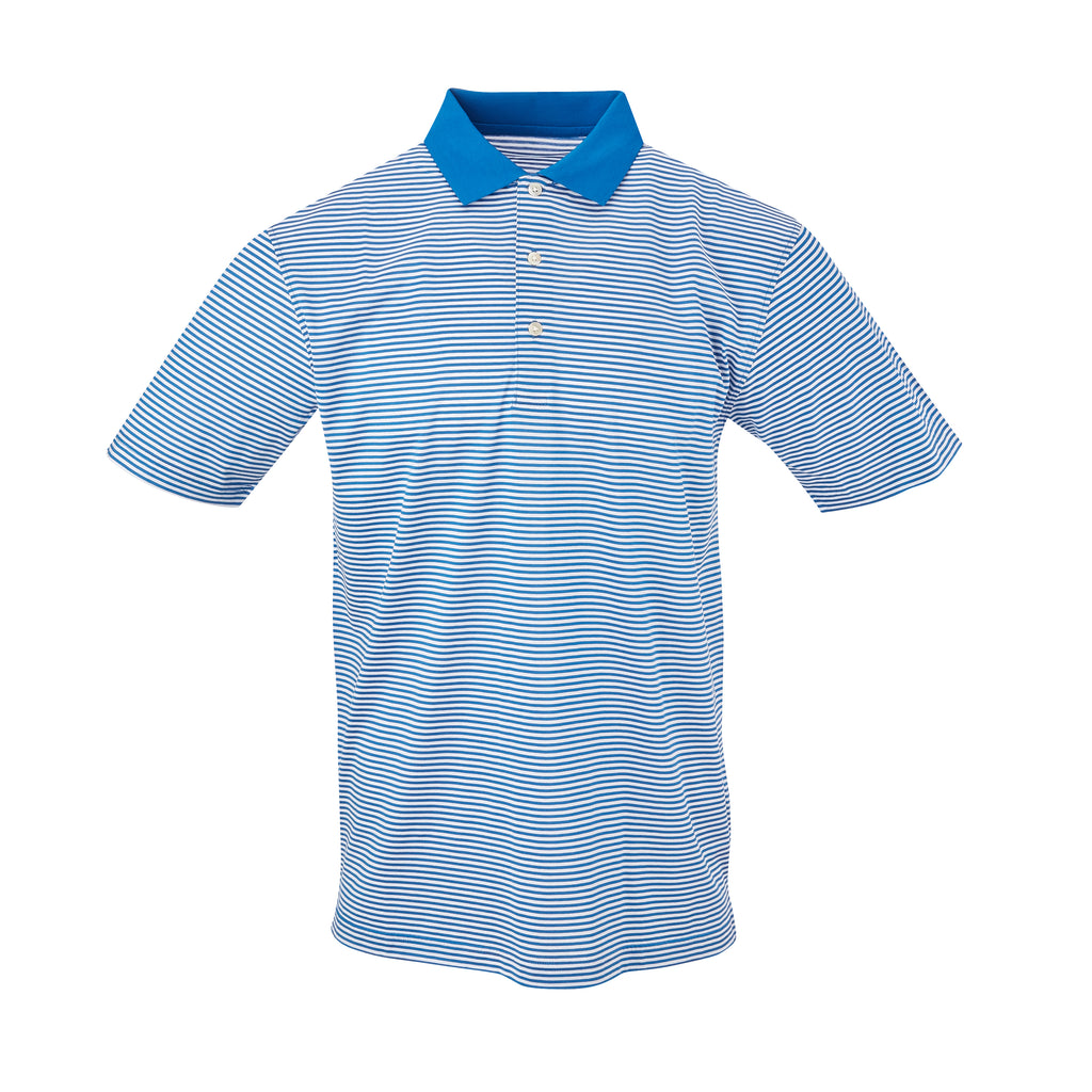 THE COMMANDER MERCERIZED STRIPE POLO - Nautical/White IS22210A