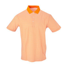 THE COMMANDER MERCERIZED STRIPE POLO - Orange/White IS22210A