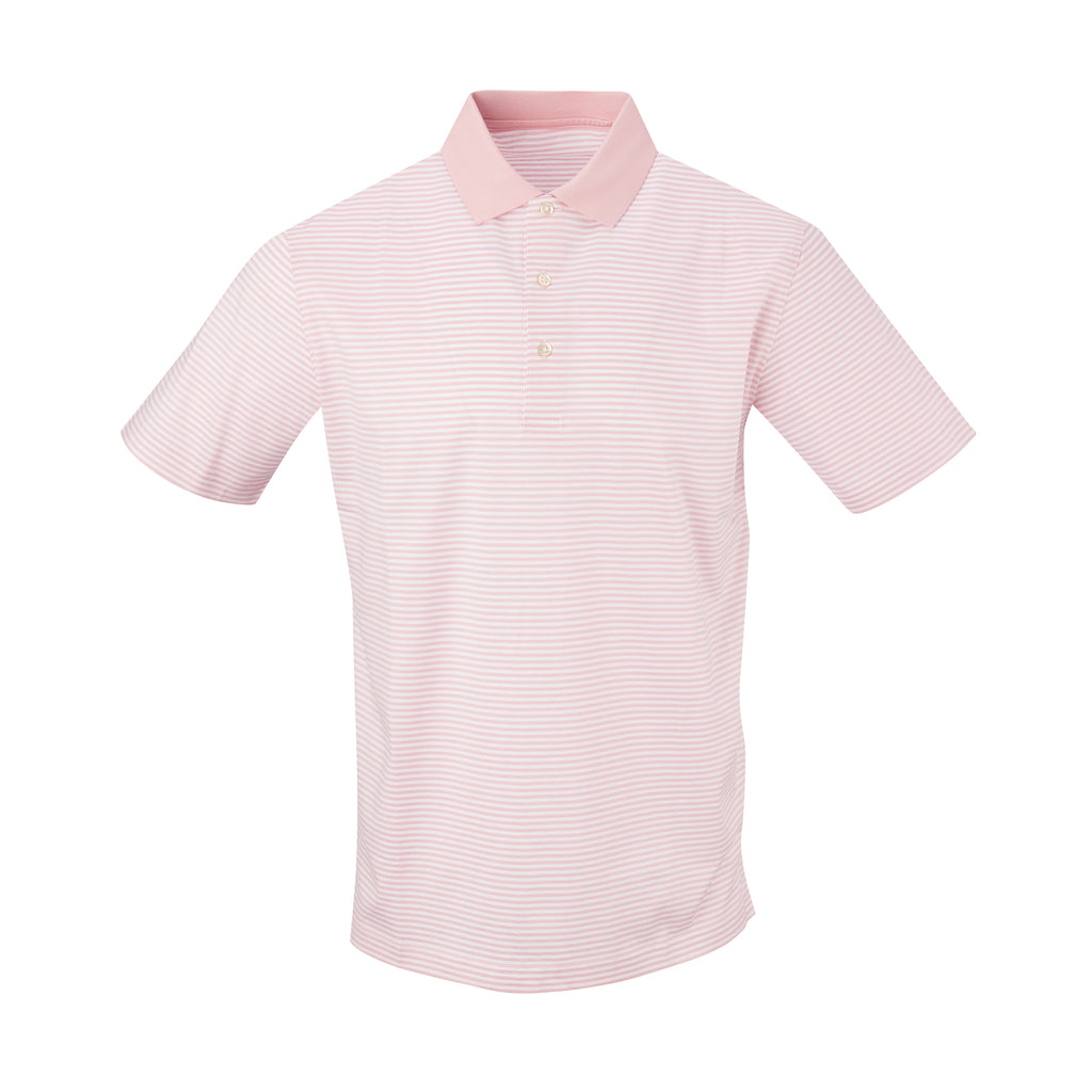 THE COMMANDER MERCERIZED STRIPE POLO - Pink/White IS22210A