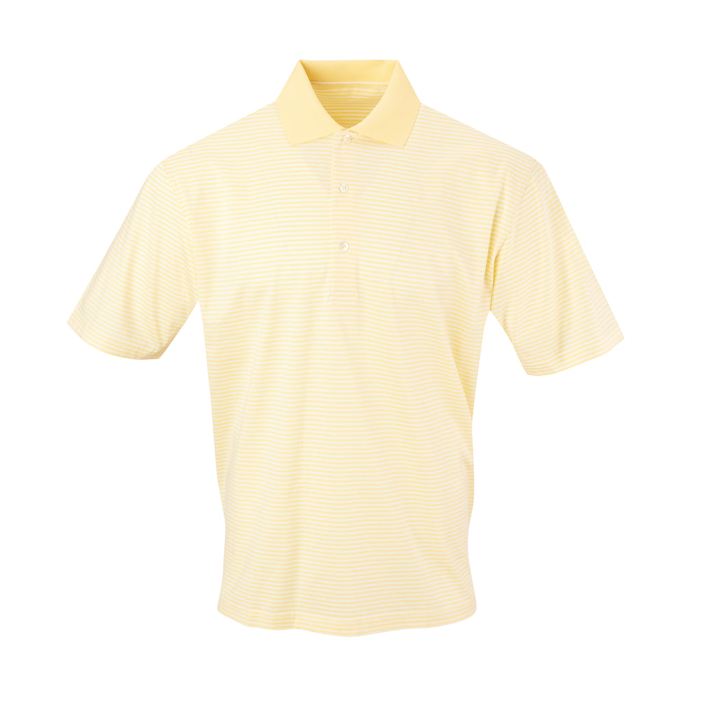 THE COMMANDER MERCERIZED STRIPE POLO - Yellow/White IS22210A