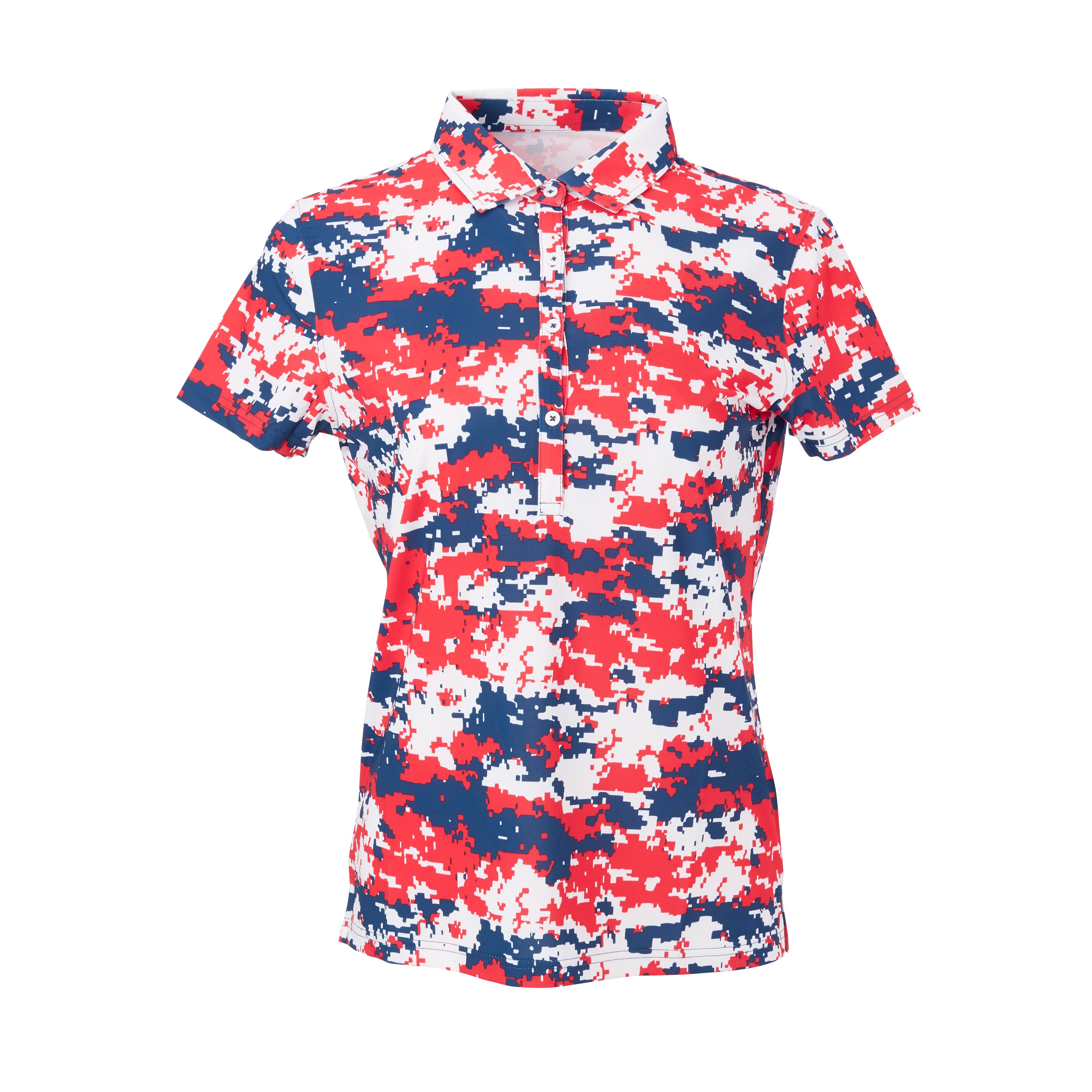 red white and blue polo shirt women's