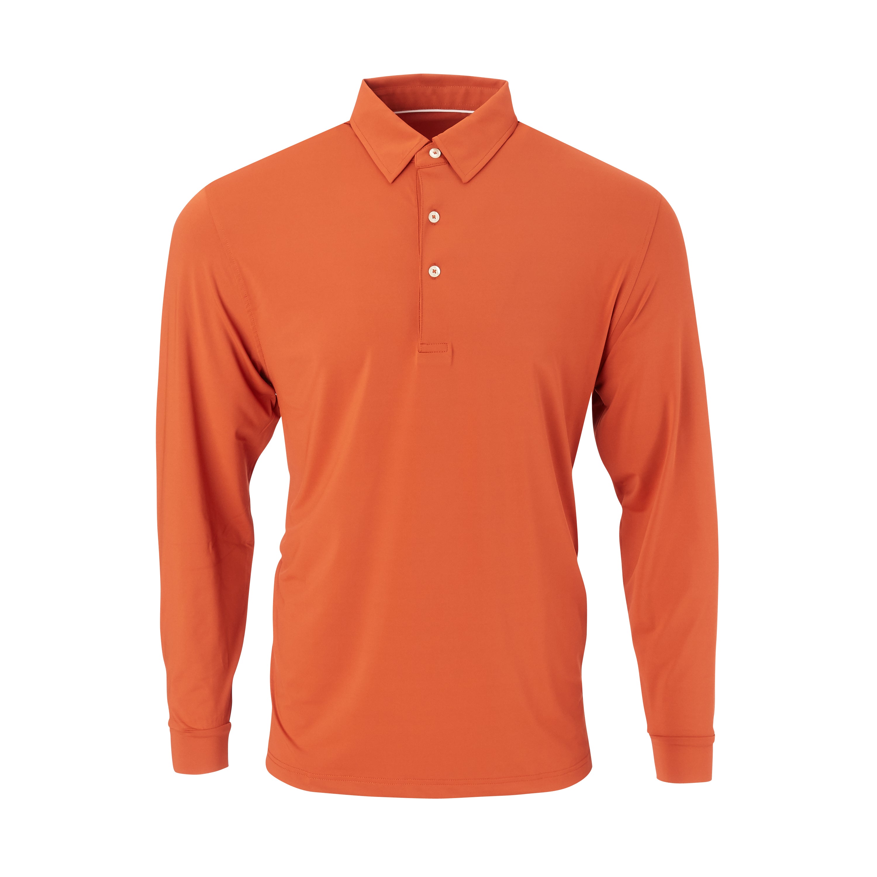 【NONCODE】Lauren Polo Collar Long One Piece THE CLASSIC LONG SLEEVE POLO - Burnt Orange IS66001