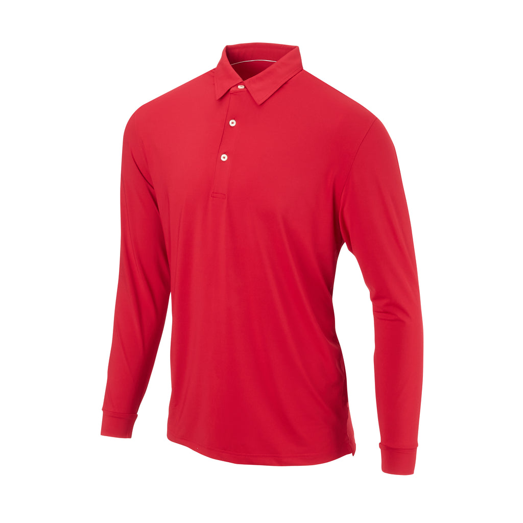 ☆ ☆ Regular fit cotton polo long sleeve t-shi Brushed Pima Cotton Long-Sleeve Polo Shirt in Tees & Hoodies