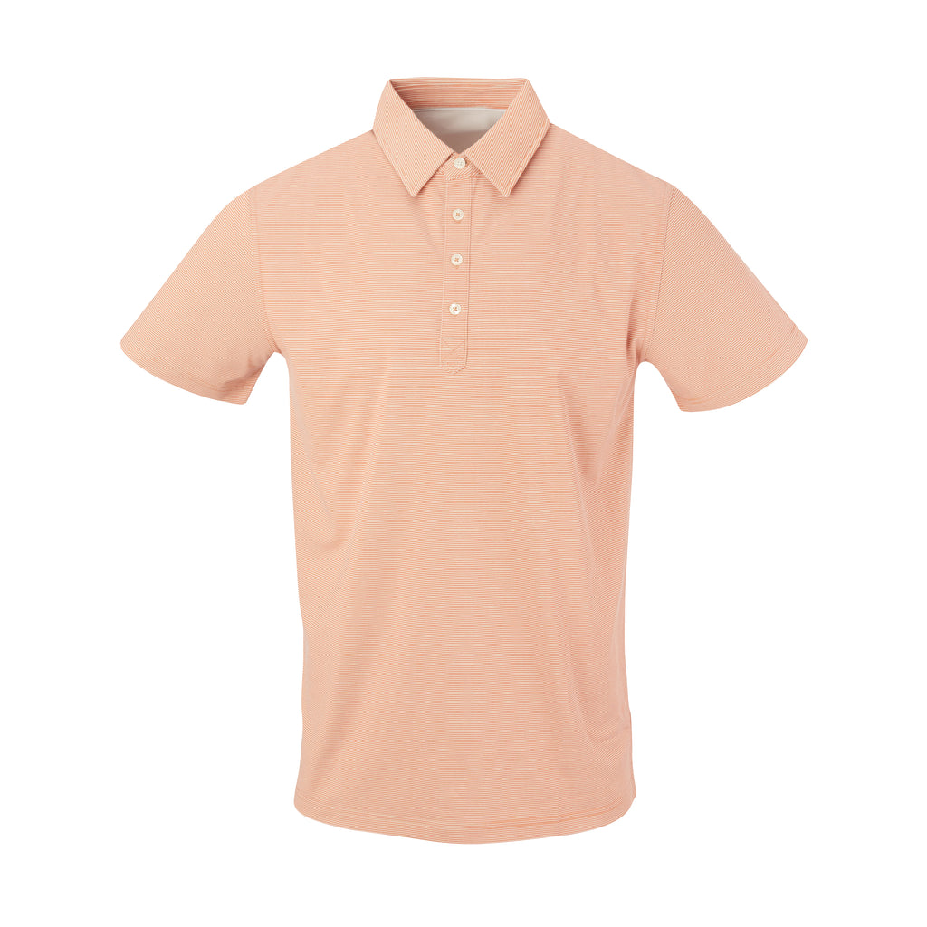 THE JACK LUXTEC STRIPE POLO - Burnt Orange/Cloud IS72410