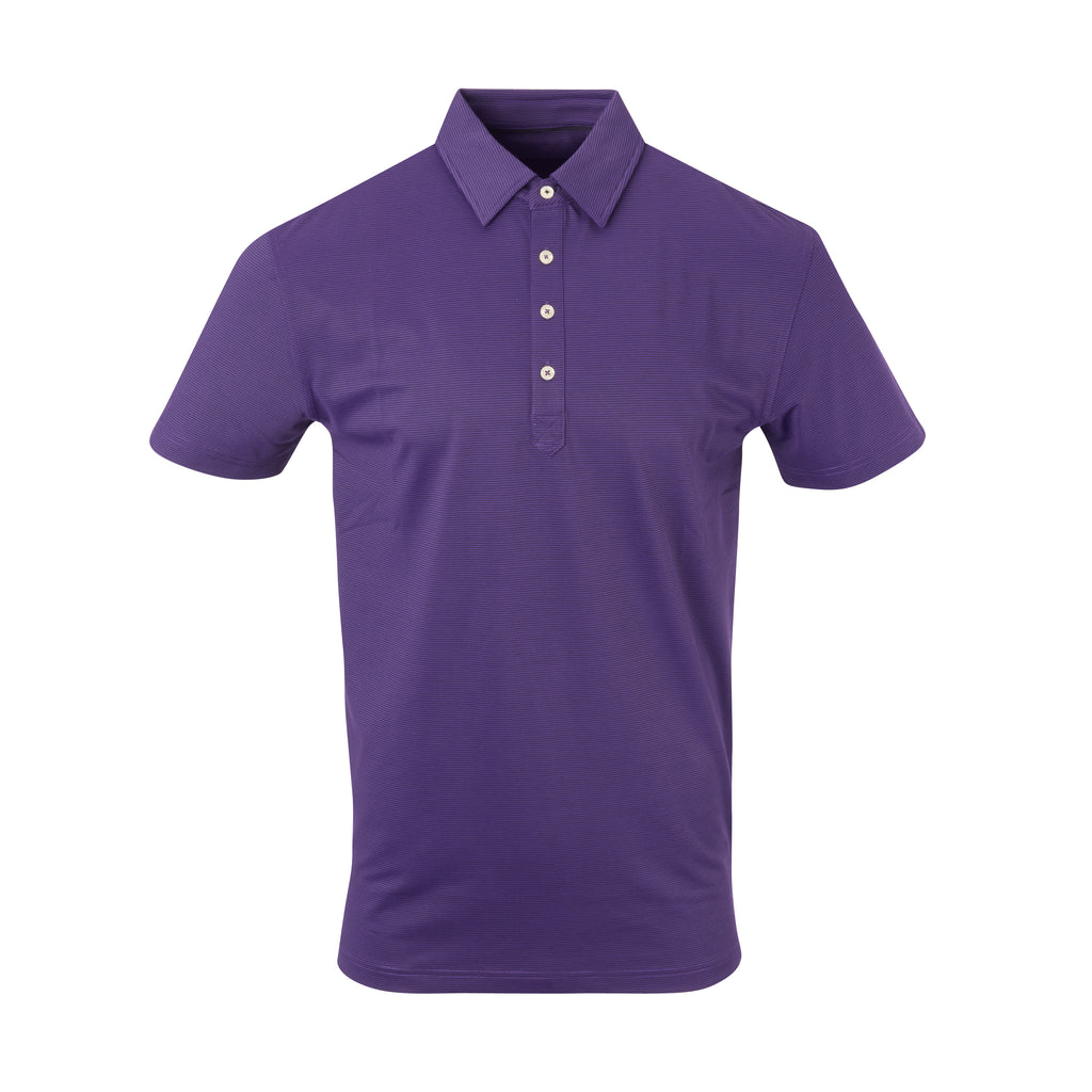 THE JACK LUXTEC STRIPE POLO - Berry/Black IS72410