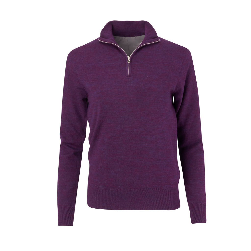 THE WOMEN'S CHITOWN MERINO HALF ZIP PULLOVER - Berry Heather IS75708HLSW