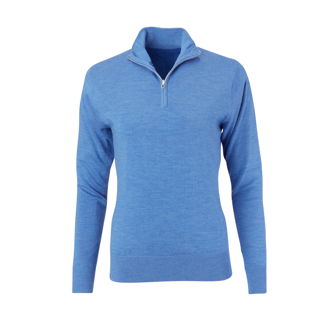 THE WOMEN'S CHITOWN MERINO HALF ZIP PULLOVER - Nautical Heather IS75708HLSW