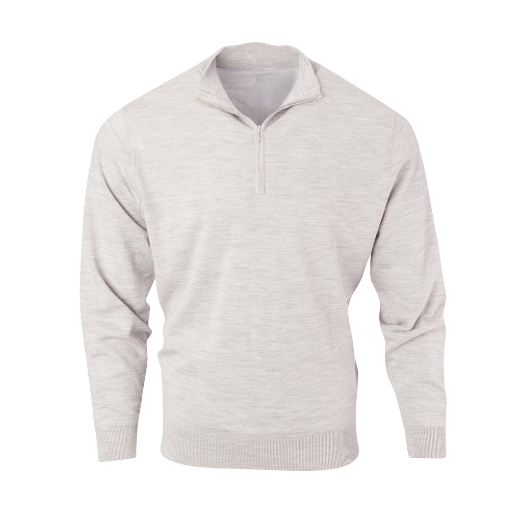 THE CHITOWN MERINO HALF ZIP PULLOVER - Cloud Heather IS75708HLS