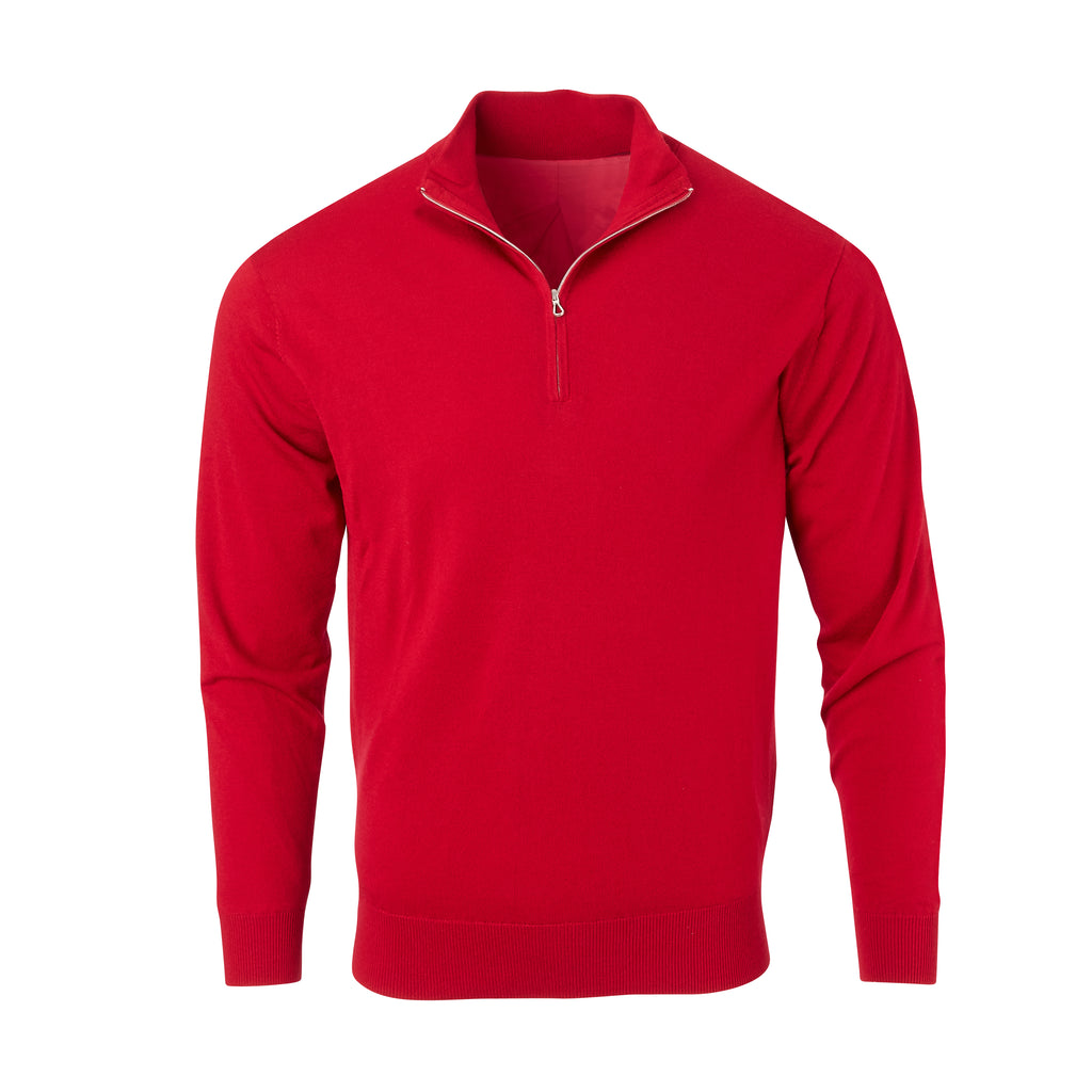 THE CHITOWN MERINO HALF ZIP PULLOVER - Crimson Heather IS75708HLS