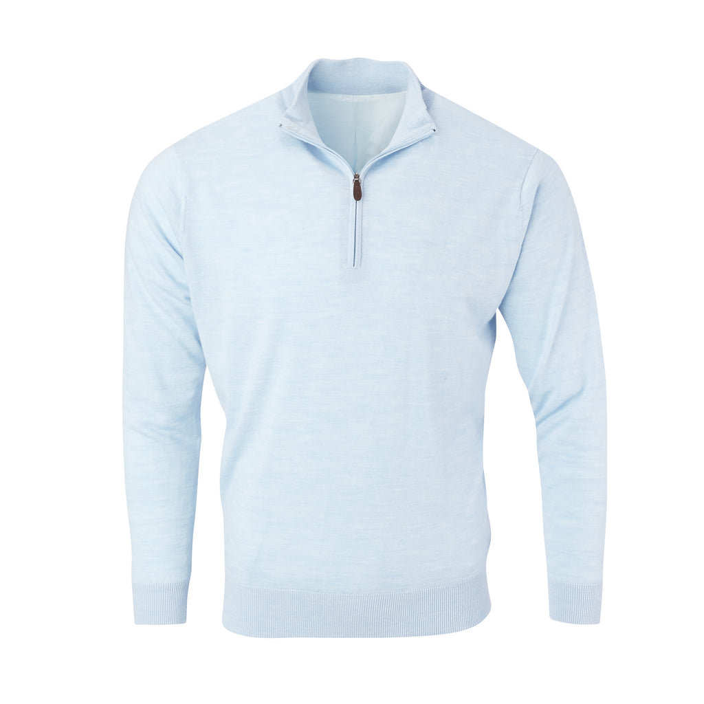 THE CHITOWN MERINO HALF ZIP PULLOVER - Maui Heather IS75708HLS