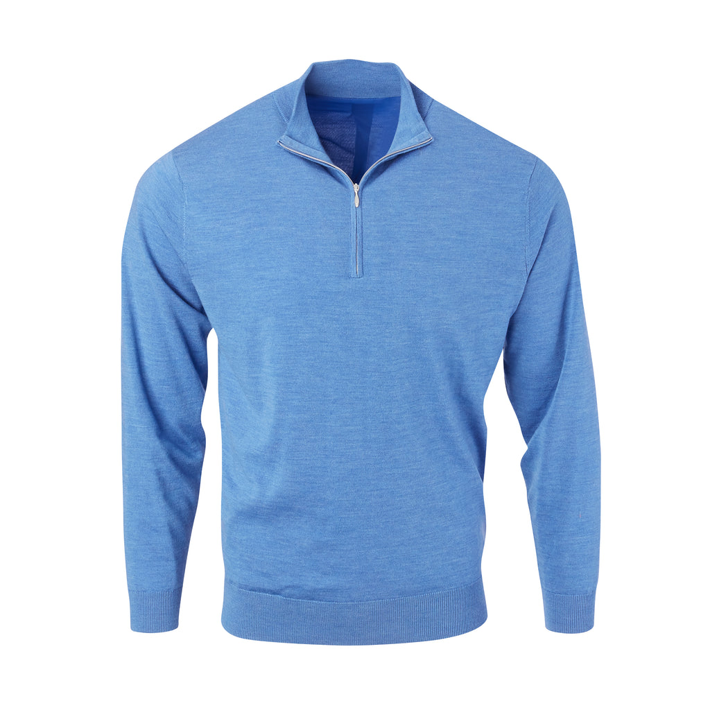 THE CHITOWN MERINO HALF ZIP PULLOVER - Nautical Heather IS75708HLS