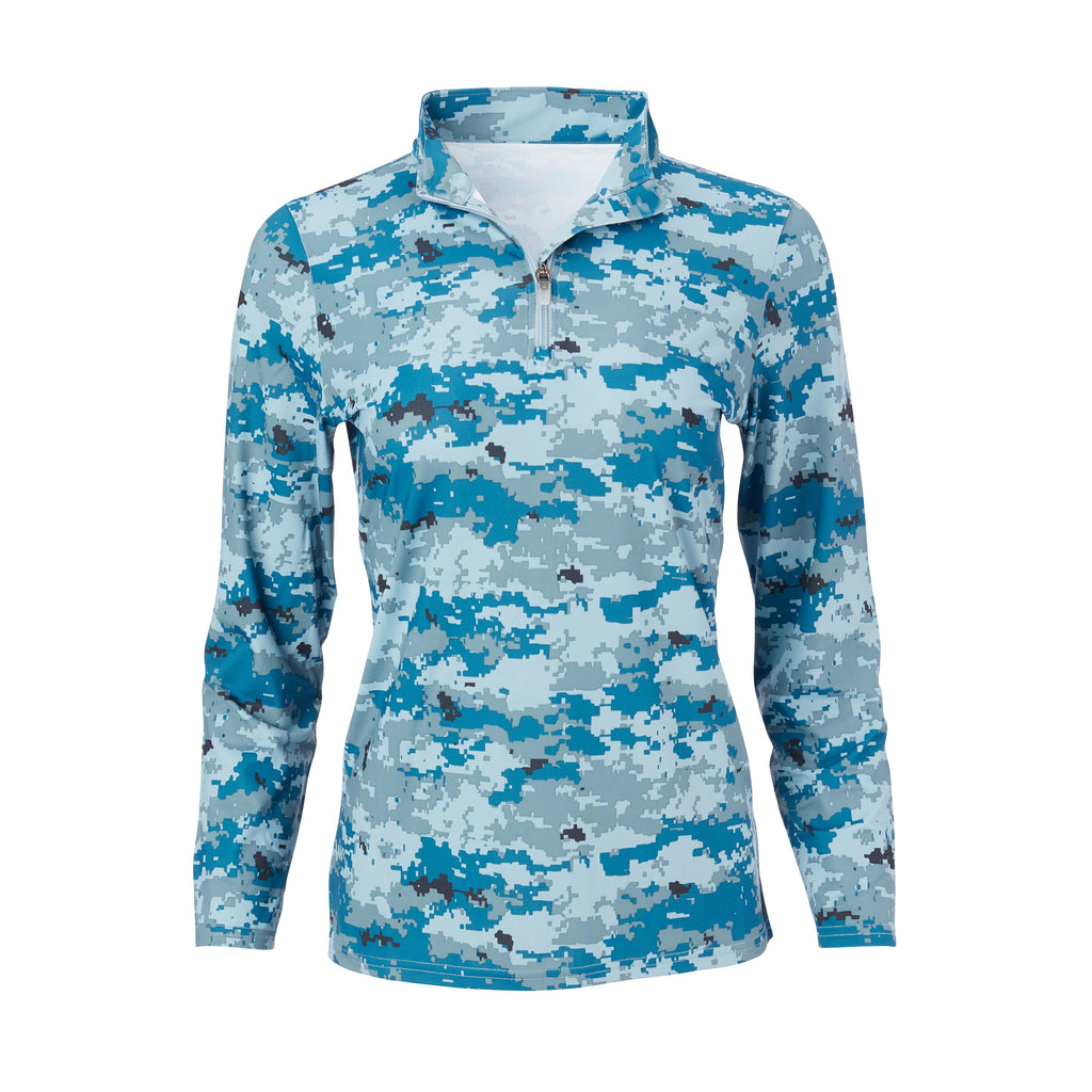 THE WOMEN'S PULIDO DIGITAL CAMO HALF ZIP PULLOVER - Sea & Air IS76005W