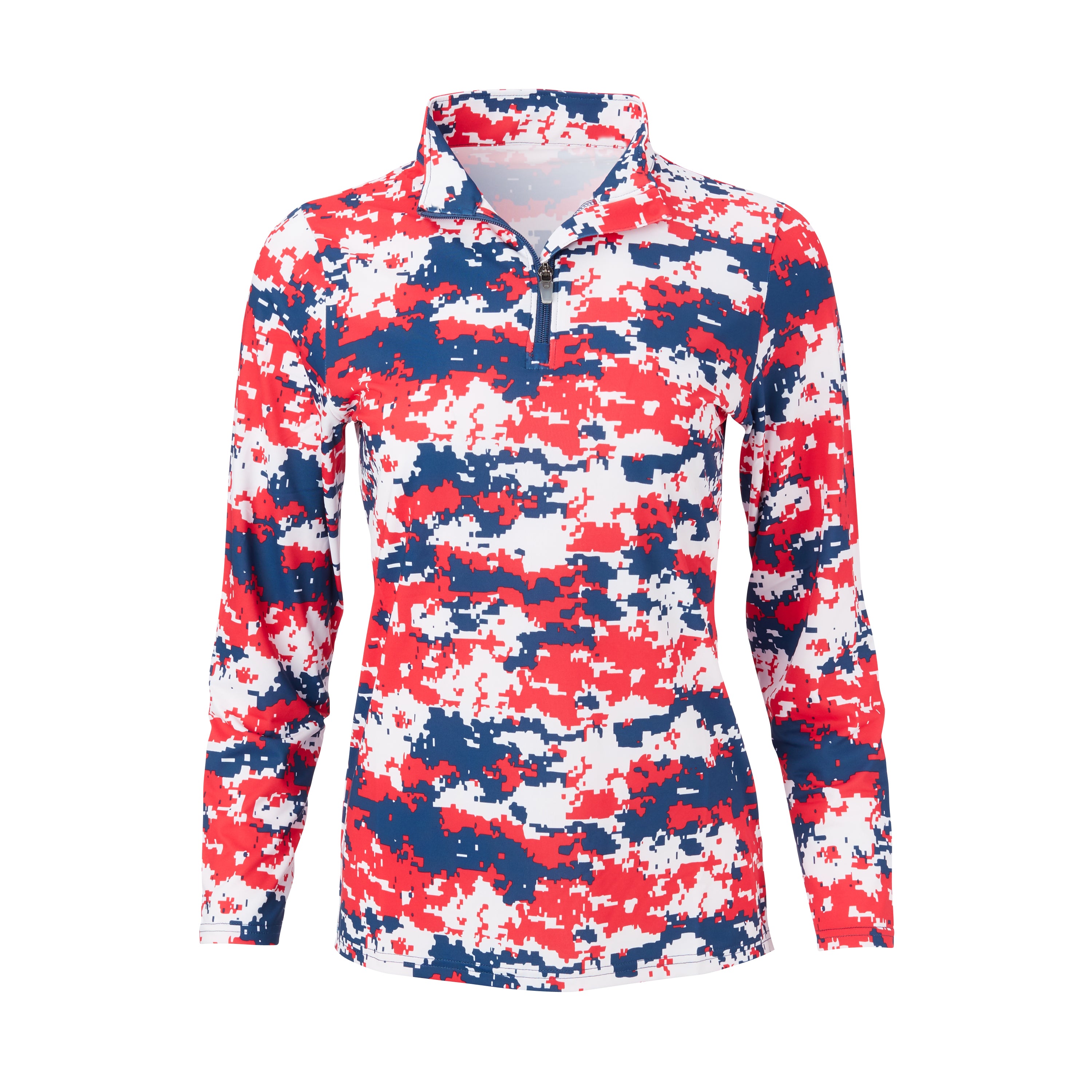 パンツ OMMO IRREGULAR PATTERN AIO THE WOMEN'S PULIDO DIGITAL CAMO HALF ZIP PULLOVER - Red