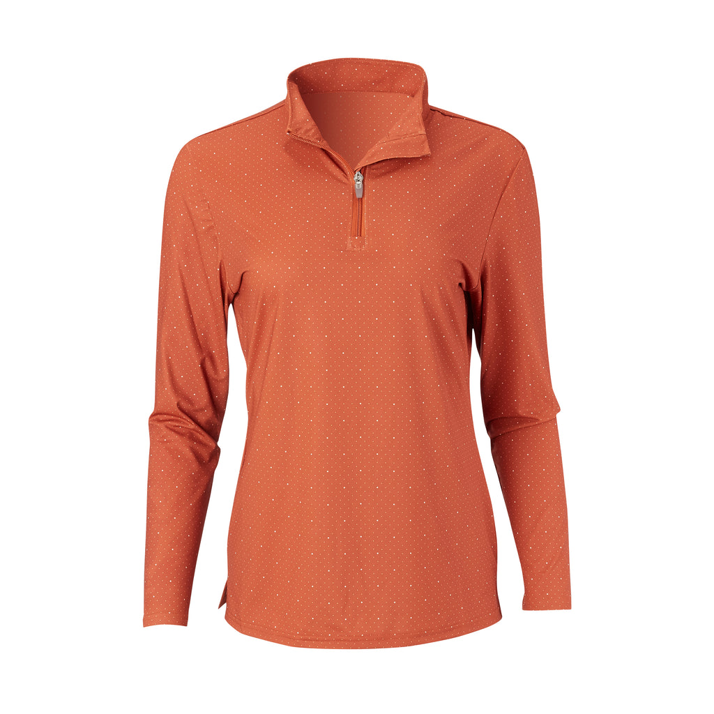 THE WOMEN'S SKYWALKER HALF ZIP PULLOVER - Burnt Orange/Cloud IS76216W