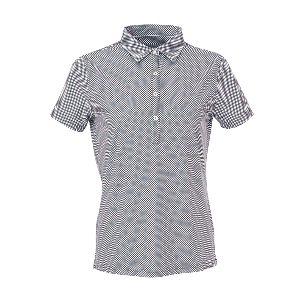 THE WOMEN'S VINEYARD GINGHAM POLO - Black IS76801W