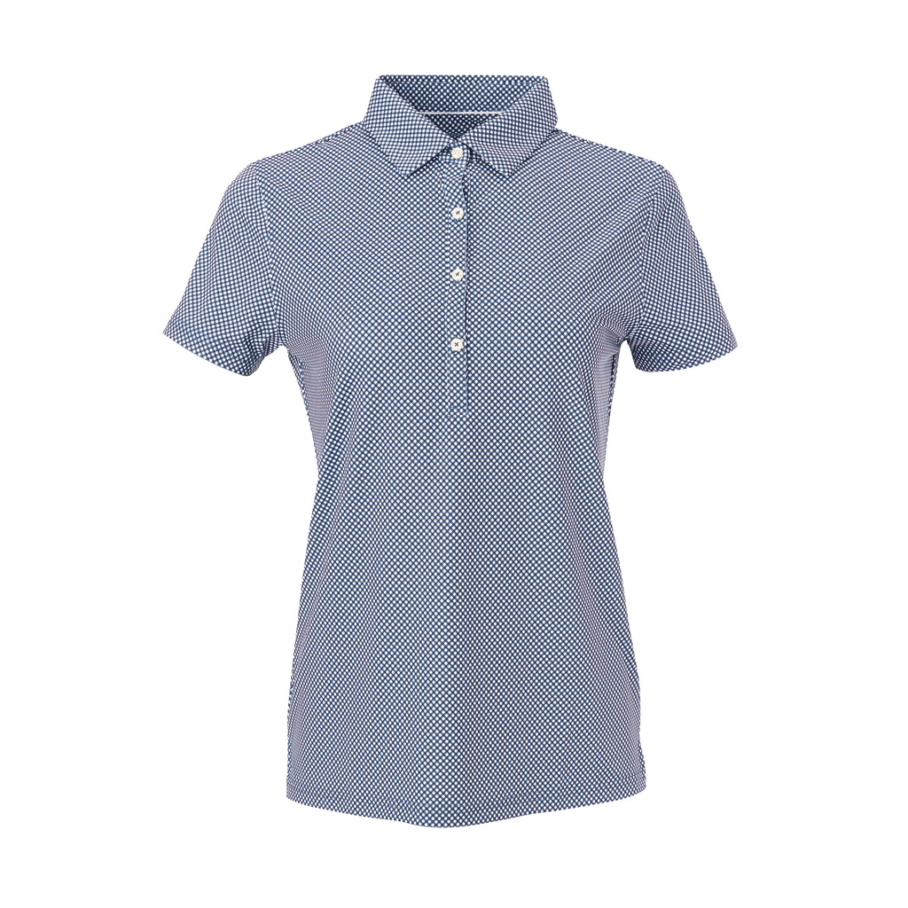 THE WOMEN'S VINEYARD GINGHAM POLO - Navy IS76801W