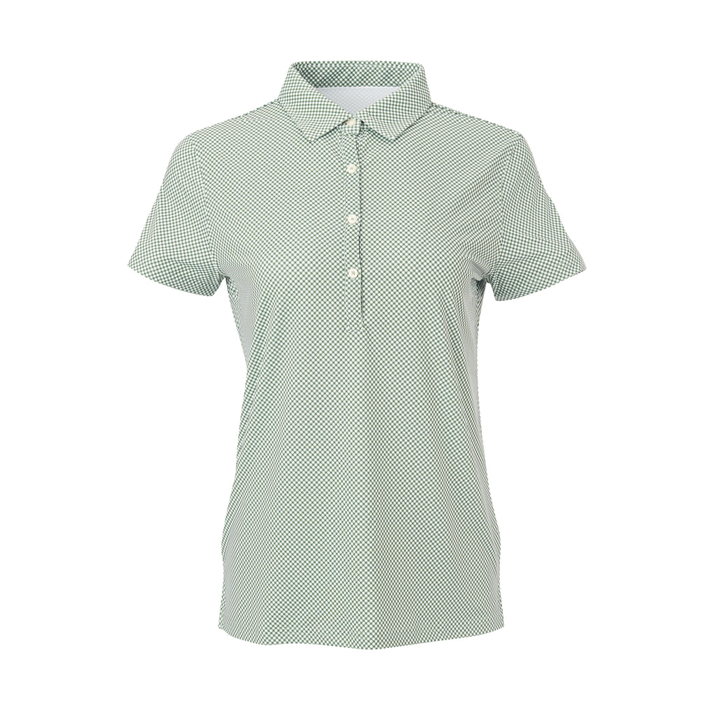 THE WOMEN'S VINEYARD GINGHAM POLO - Pine IS76801W