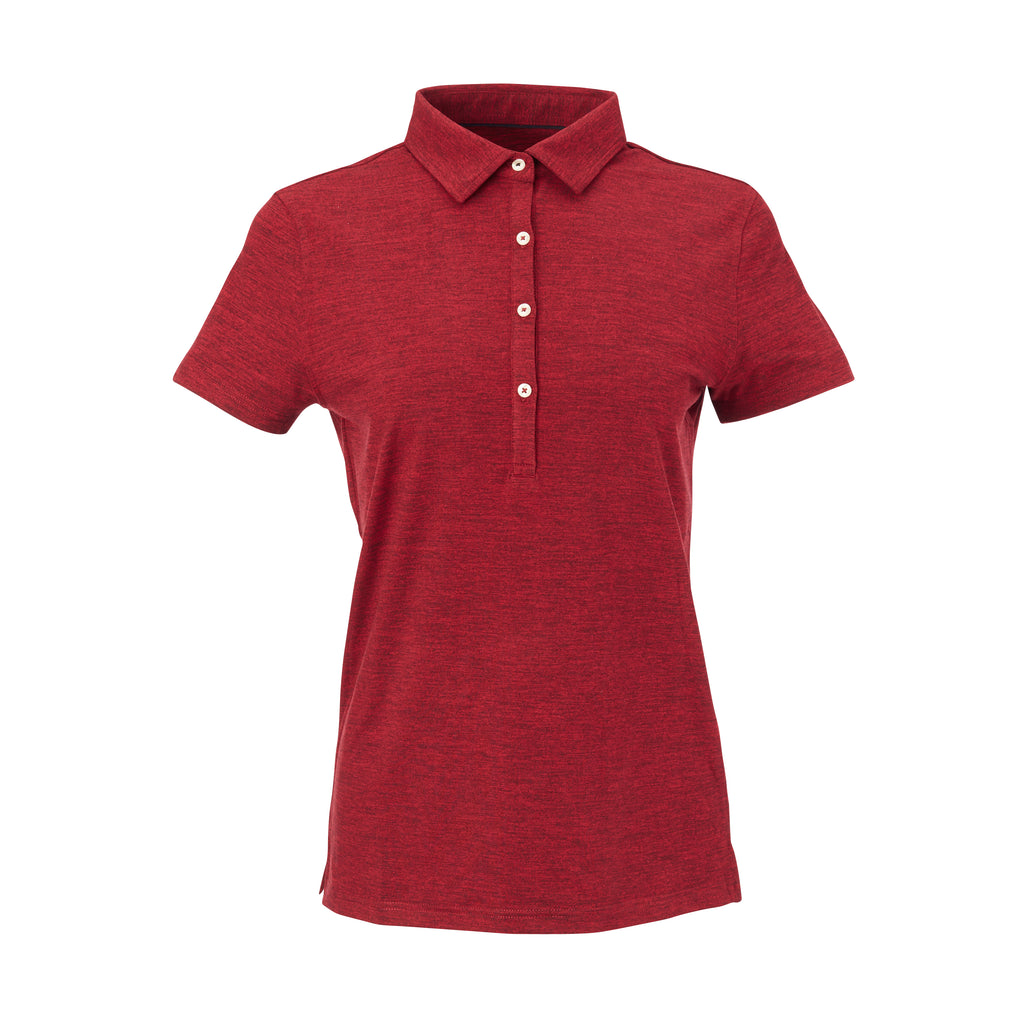 THE WOMEN'S ZEN PEACHED POLO - Crimson/Black IS76802W