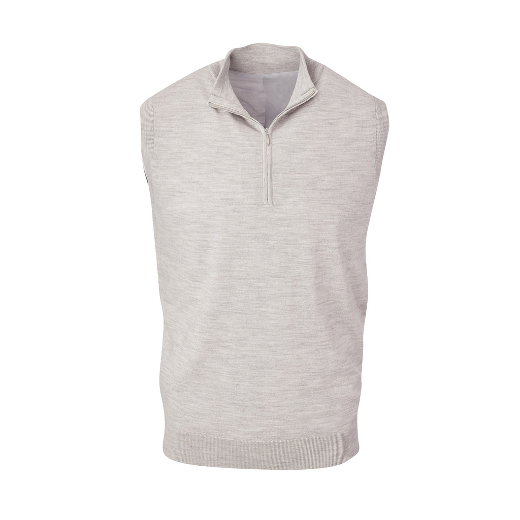 THE CHITOWN MERINO HALF ZIP VEST- Cloud Heather IS85708HZVE
