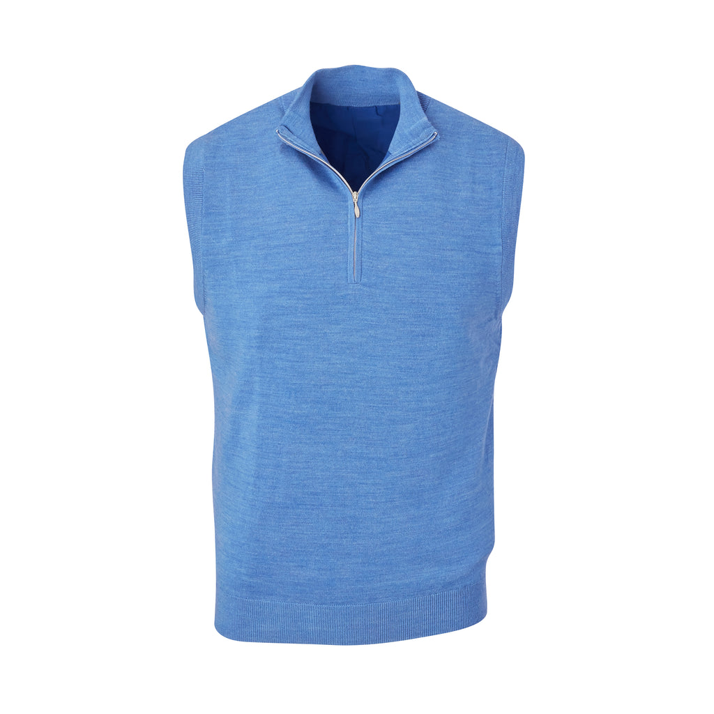 THE CHITOWN MERINO HALF ZIP VEST- Nautical Heather IS85708HZVE