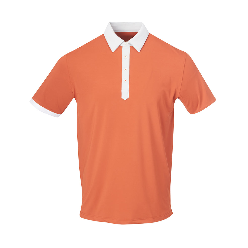 THE STADIUM COLORBLOCK POLO - Burnt Orange/Cloud  IS86806