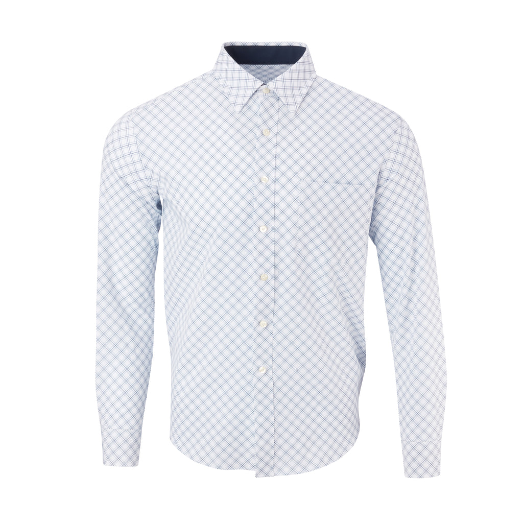 THE  BOSS JASON DIAGONAL SPORT SHIRT - IS92310 White/Navy