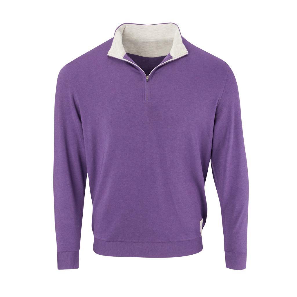 THE BEACHWOOD CASHTEC HALF ZIP PULLOVER - Berry/Cloud IS95620HZ