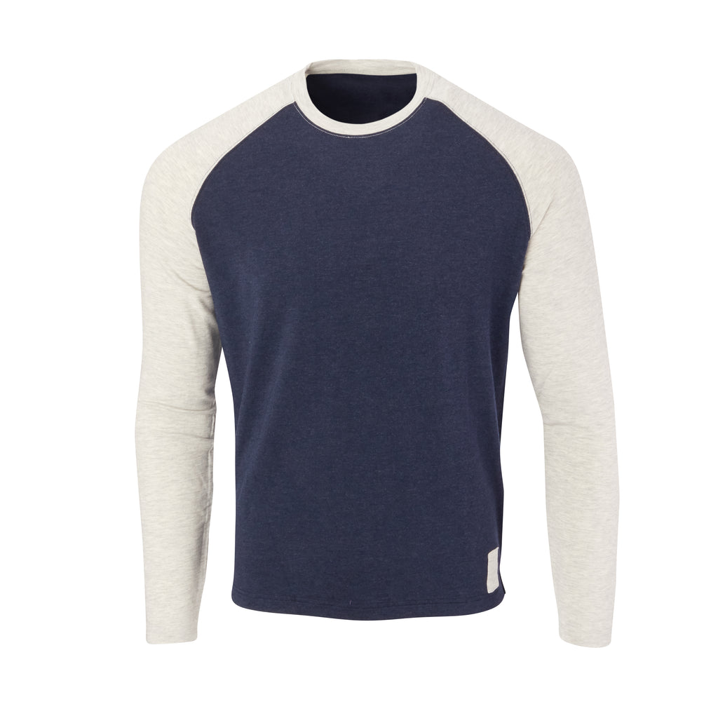 THE BEACHWOOD CASHTEC RAGLAN SWEATSHIRT - Navy/Cloud IS95621