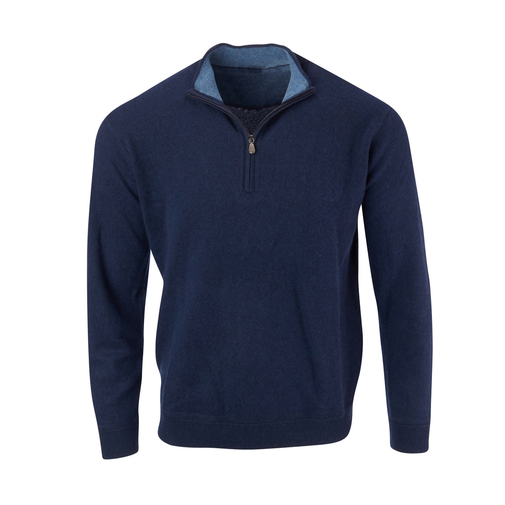 THE RODEO CASHMERE HALF ZIP SWEATER - Navy OS35709HLS
