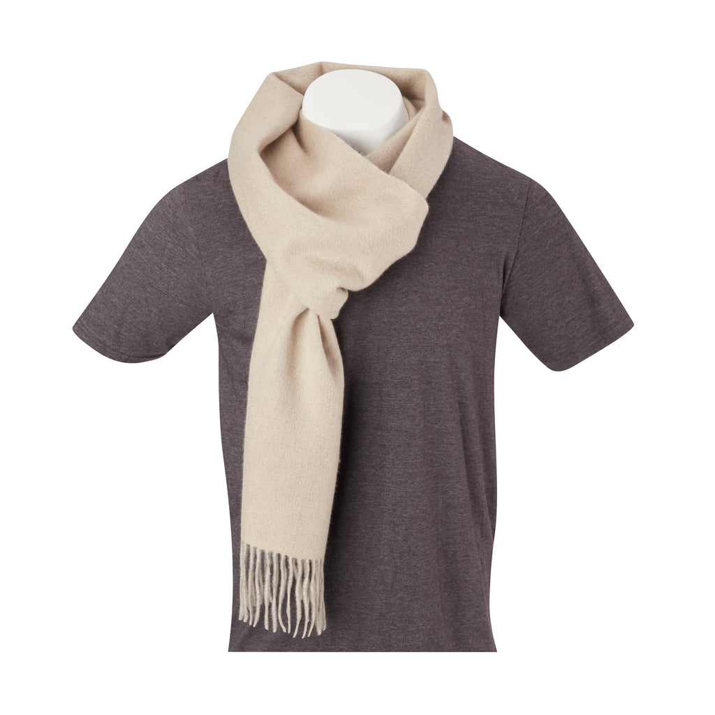 THE CROSBY CASHMERE  DOUBLE FACED SCARF - Oatmeal/Steel OS85779SCRF